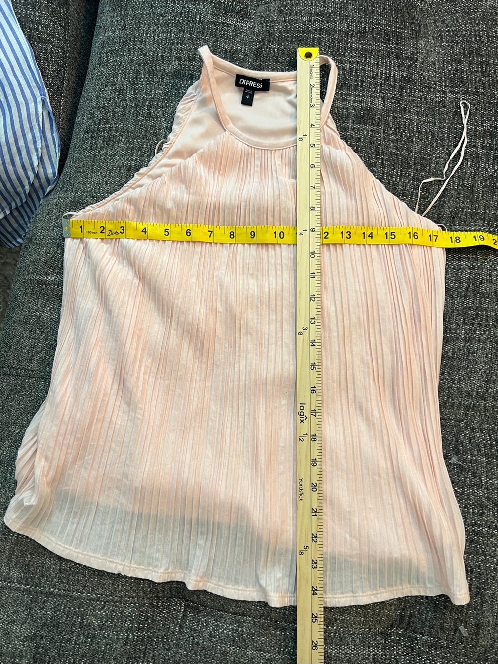Express Light Pink Pleated Halter Cami small